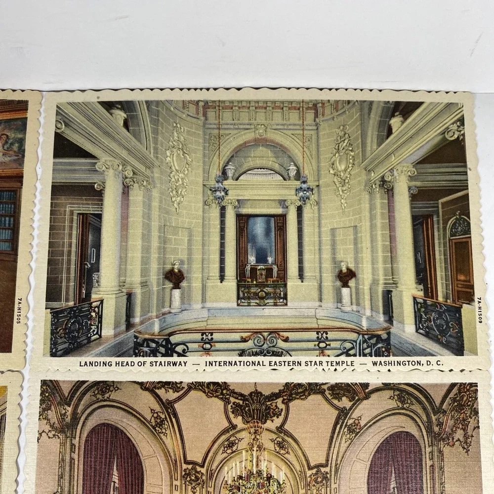 International Eastern Star Temple Postcard Lot 6 Unposted Study Treasure Room - Picture 7 of 8